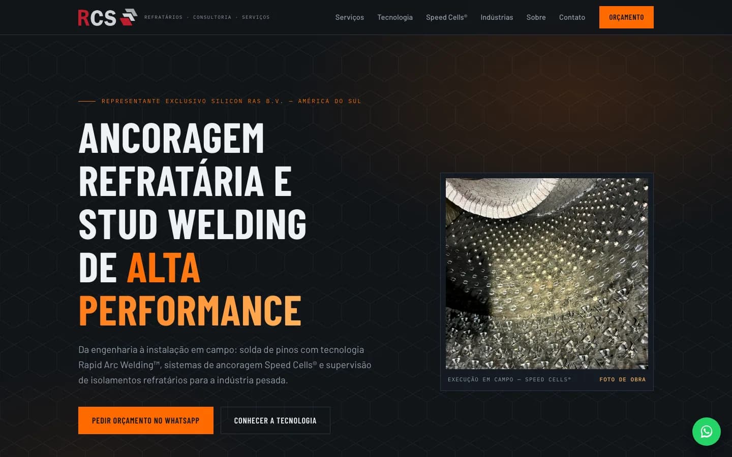 Site novo da RCS Refratários, entregue pela Órbita em 2026